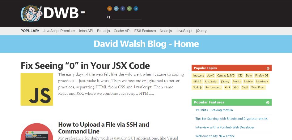 David Walsh Blog To Learn About Programming