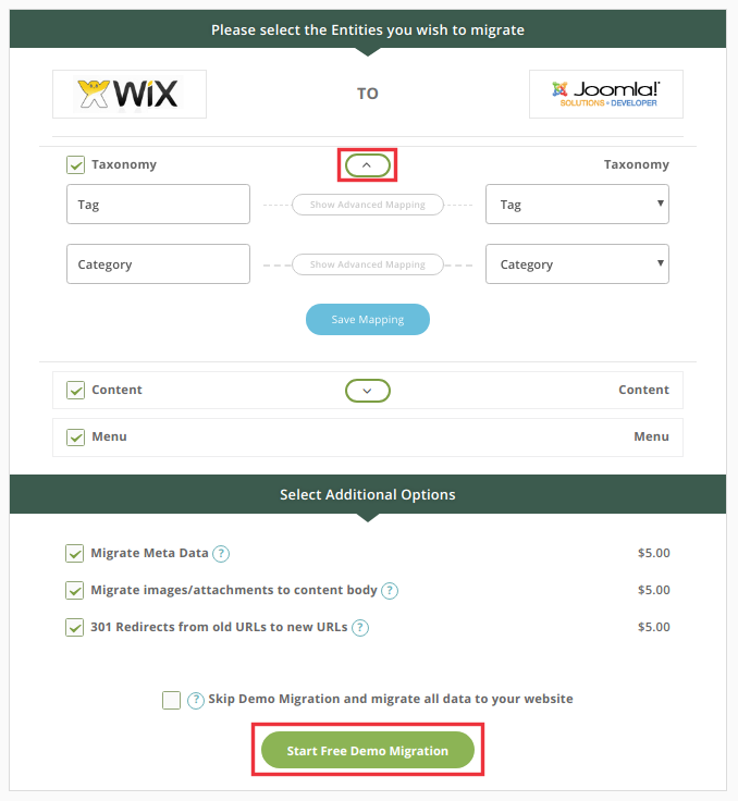 wix to joomla