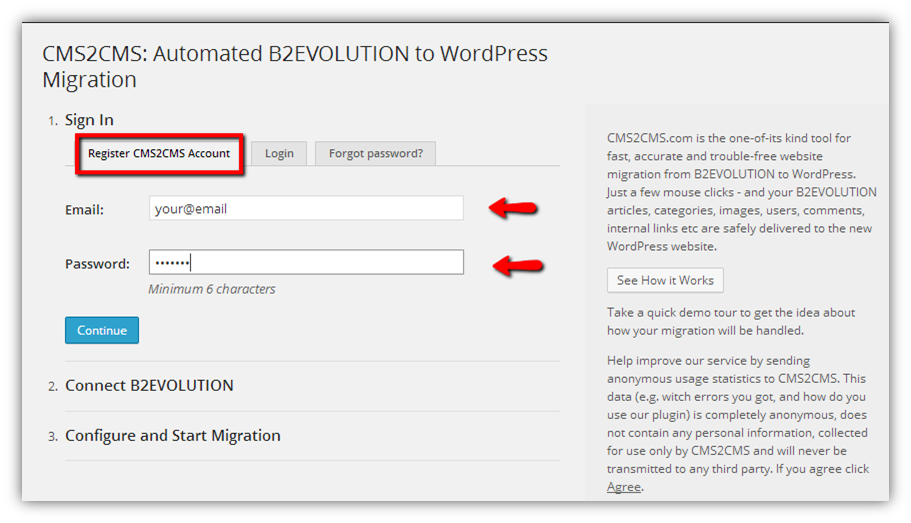 b2evolution to wordpress convertor