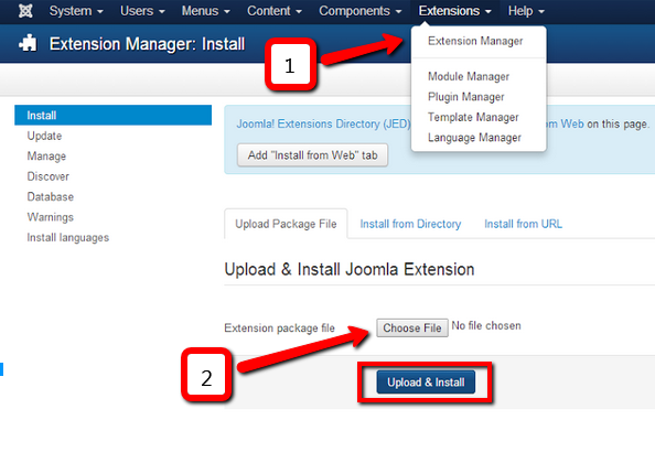 joomla extension manager