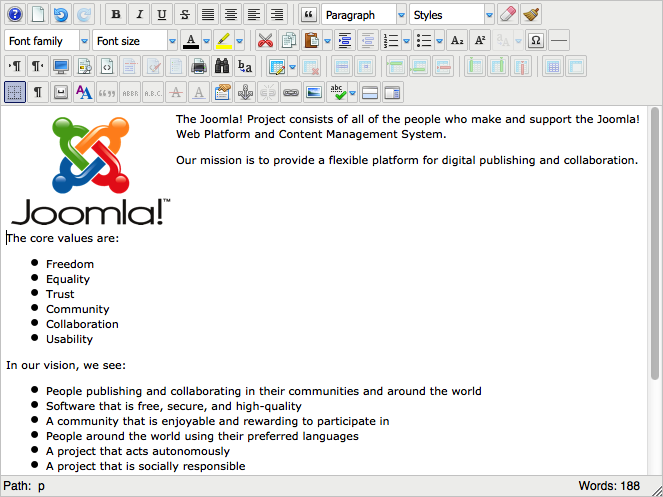 Joomla Content Editor