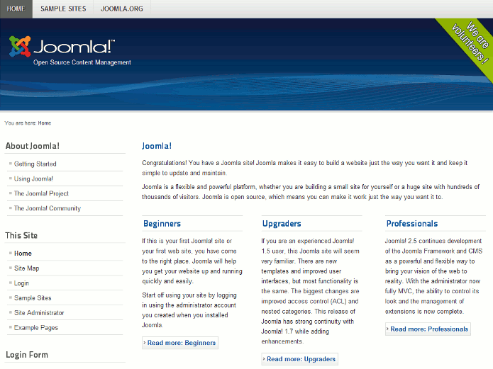 Joomla frontend