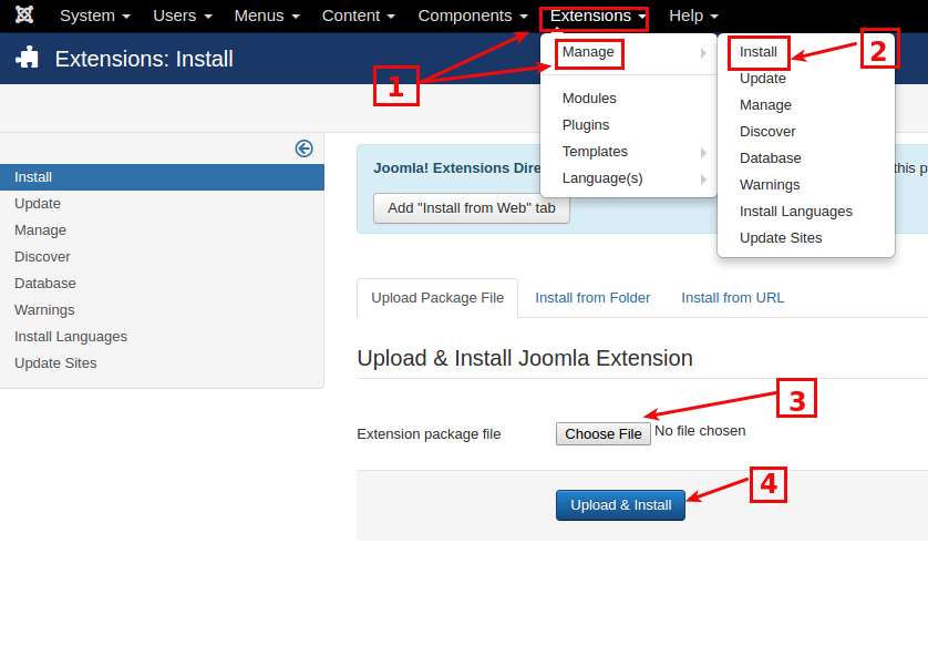 upload aisite extension to move from joomla to wordress