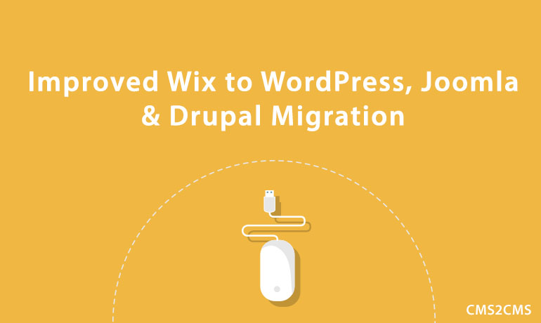 Improved Wix to WordPress, Joomla and Drupal Migration