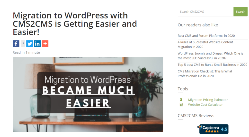 aisite news about wordpress migration