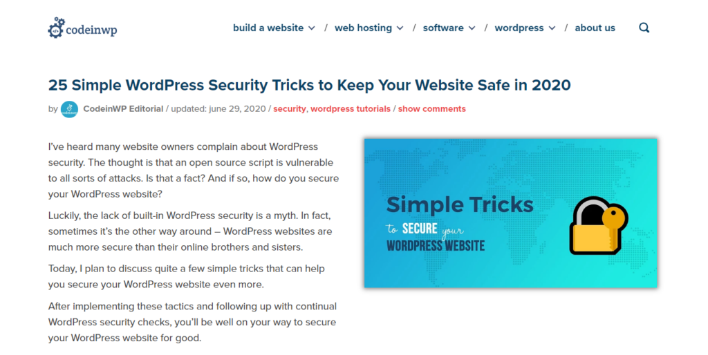 wordpress website security tricks