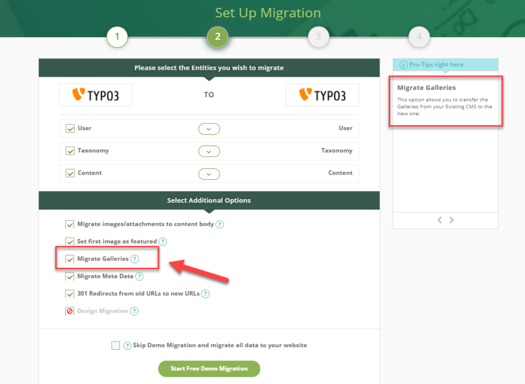 TYPO3 galleries migration